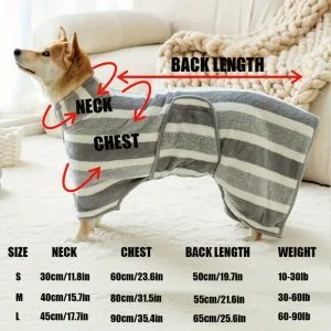 Large Dog Bathrobe - Super Absorbent Towel